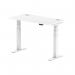Air 1200 x 600mm Height Adjustable Desk White Top Cable Ports White Leg HA01149