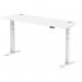 Air 1600 x 600mm Height Adjustable Desk White Top Cable Ports White Leg HA01151
