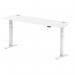 Air 1800 x 600mm Height Adjustable Desk White Top Cable Ports White Leg HA01152