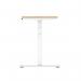 Air 1200 x 600mm Height Adjustable Office Desk Maple Top Cable Ports White Leg HA01153