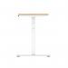 Air 1600 x 600mm Height Adjustable Office Desk Maple Top Cable Ports White Leg HA01155