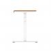 Air 1200 x 600mm Height Adjustable Office Desk Oak Top Cable Ports White Leg HA01157