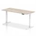 Air 1800 x 800mm Height Adjustable Office Desk Grey Oak Top White Leg HA01168