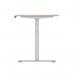 Air 1200 x 800mm Height Adjustable Office Desk Grey Oak Top Cable Ports Silver Leg HA01169