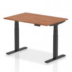 Air 1200 x 800mm Height Adjustable Office Desk Walnut Top Black Leg HA01189