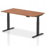 Air 1600 x 800mm Height Adjustable Office Desk Walnut Top Black Leg HA01191