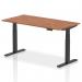 Air 1600 x 800mm Height Adjustable Office Desk Walnut Top Black Leg HA01191