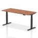 Air 1800 x 800mm Height Adjustable Office Desk Walnut Top Black Leg HA01192