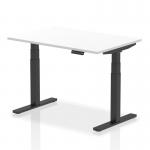 Air 1200 x 800mm Height Adjustable Office Desk White Top Black Leg HA01193