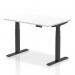 Air 1200 x 800mm Height Adjustable Office Desk White Top Black Leg HA01193