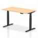 Air 1400 x 800mm Height Adjustable Office Desk Maple Top Black Leg HA01198