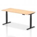 Air 1800 x 800mm Height Adjustable Office Desk Maple Top Black Leg HA01200