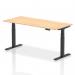 Air 1800 x 800mm Height Adjustable Office Desk Maple Top Black Leg HA01200