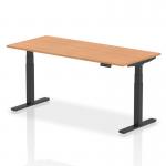 Air 1800 x 800mm Height Adjustable Office Desk Oak Top Black Leg HA01204