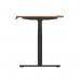 Air 1800 x 800mm Height Adjustable Office Desk Walnut Top Cable Ports Black Leg HA01212