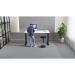 Air 1400 x 800mm Height Adjustable Office Desk White Top Cable Ports Black Leg HA01214