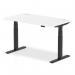 Air 1400 x 800mm Height Adjustable Desk White Top Cable Ports Black Leg HA01214