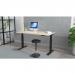 Air 1400 x 800mm Height Adjustable Desk Maple Top Cable Ports Black Leg HA01218