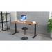 Air 1200 x 600mm Height Adjustable Office Desk Walnut Top Cable Ports Black Leg HA01229
