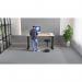 Air 1400 x 600mm Height Adjustable Office Desk Maple Top Cable Ports Black Leg HA01238