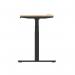 Air 1400 x 600mm Height Adjustable Office Desk Maple Top Cable Ports Black Leg HA01238