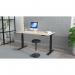 Air 1600 x 600mm Height Adjustable Office Desk Maple Top Cable Ports Black Leg HA01239