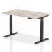 Air 1400 x 800mm Height Adjustable Office Desk Grey Oak Top Black Leg HA01246