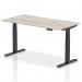 Air 1600 x 800mm Height Adjustable Office Desk Grey Oak Top Black Leg HA01247