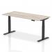 Air 1800 x 800mm Height Adjustable Office Desk Grey Oak Top Black Leg HA01248