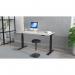 Air 1200 x 800mm Height Adjustable Office Desk Grey Oak Top Cable Ports Black Leg HA01249