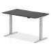 Air Black Series 1800 x 800mm Height Adjustable Desk Black Top with Cable Ports Silver Leg HA01276
