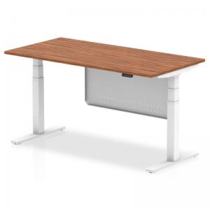 Air Modesty 1600 x 800mm Height Adjustable Office Desk Walnut Top