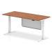 Air 1800 x 800mm Height Adjustable Desk Walnut Top White Leg With White Steel Modesty Panel HA01308