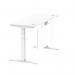 Air Modesty 1400 x 600mm Height Adjustable Office Desk White Top Cable Ports White Leg With White Steel Modesty Panel HA01390