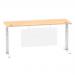 Air 1800 x 600mm Height Adjustable Desk Maple Top Cable Ports White Leg With White Steel Modesty Panel HA01396