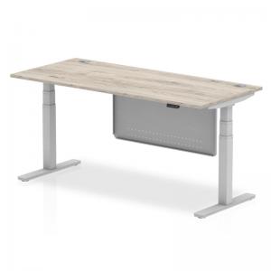Air Modesty 1800 x 800mm Height Adjustable Office Desk Grey Oak Top
