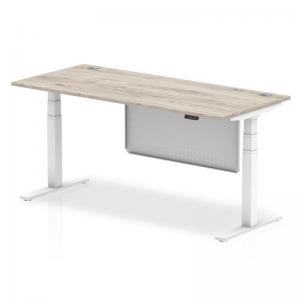 Air Modesty 1800 x 800mm Height Adjustable Office Desk Grey Oak Top