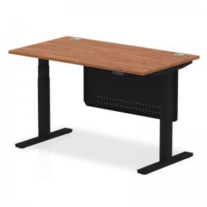 Air Modesty 1400 x 800mm Height Adjustable Office Desk Walnut Top