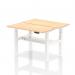 Air Back-to-Back 1200 x 600mm Height Adjustable 2 Person Office Bench Desk Maple Top with Cable Ports White Frame HA01546