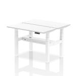 Air Back-to-Back 1200 x 600mm Height Adjustable 2 Person Bench Desk White Top with Cable Ports White Frame HA01564