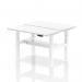 Air Back-to-Back 1200 x 600mm Height Adjustable 2 Person Office Bench Desk White Top with Cable Ports White Frame HA01564