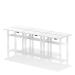 Air Back-to-Back 1200 x 600mm Height Adjustable 6 Person Bench Desk White Top with Cable Ports White Frame HA01636