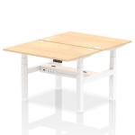 Air Back-to-Back 1200 x 800mm Height Adjustable 2 Person Bench Desk Maple Top with Cable Ports White Frame HA01666