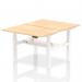 Air Back-to-Back 1200 x 800mm Height Adjustable 2 Person Office Bench Desk Maple Top with Cable Ports White Frame HA01666