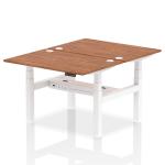Air Back-to-Back 1200 x 800mm Height Adjustable 2 Person Bench Desk Walnut Top with Cable Ports White Frame HA01690