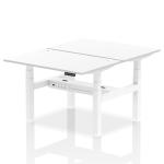 Air Back-to-Back 1200 x 800mm Height Adjustable 2 Person Bench Desk White Top with Cable Ports White Frame HA01702