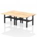 Air Back-to-Back 1200 x 800mm Height Adjustable 4 Person Office Bench Desk Maple Top with Scalloped Edge Black Frame HA01740