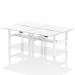 Air Back-to-Back 1200 x 800mm Height Adjustable 4 Person Office Bench Desk White Top with Scalloped Edge White Frame HA01780