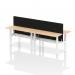 Air Back-to-Back 1400 x 600mm Height Adjustable 4 Person Office Bench Desk Maple Top with Cable Ports White Frame with Black Straight Screen HA01907