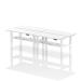 Air Back-to-Back 1400 x 600mm Height Adjustable 4 Person Bench Desk White Top with Cable Ports White Frame HA01924